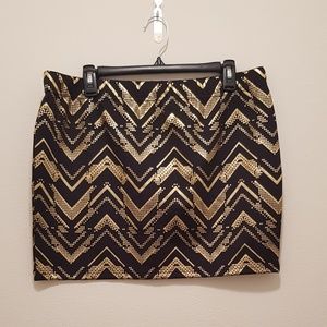 NWOT Asos Bodycon Bar Mini Skirt w/ Gold Chevron